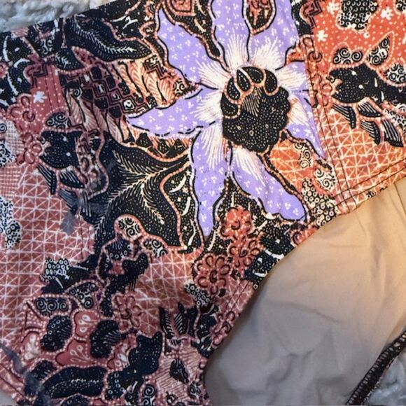 Ulla Johnson Black One Shoulder Top Batik Floral Bikini Bottoms S - Picture 4 of 8